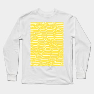 Spots and Stripes 2 - Lemon Yellow and White Long Sleeve T-Shirt